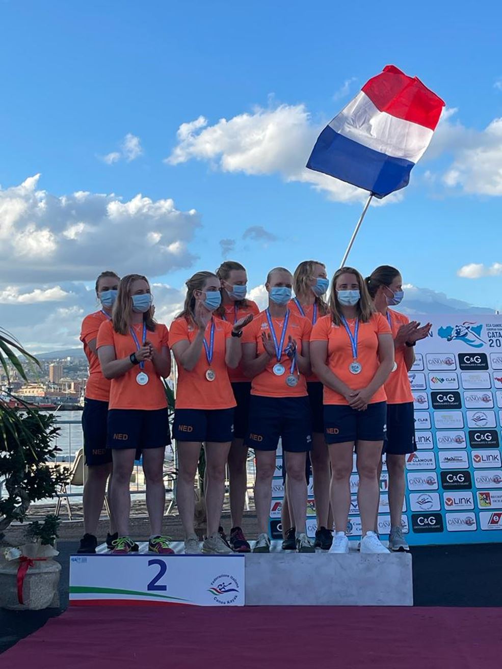 Nederlandse dames met de zilveren medaille - Foto: Hans Janssen