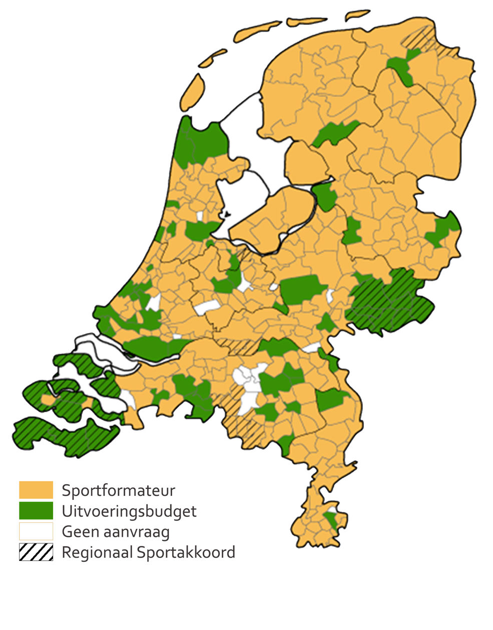 Aan het Sportakkoord deelnemende gemeenten