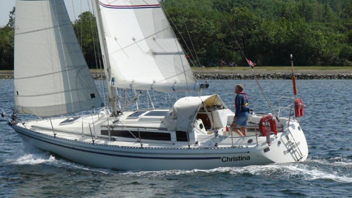 Pieter Tielemans op zijn boot: Christina