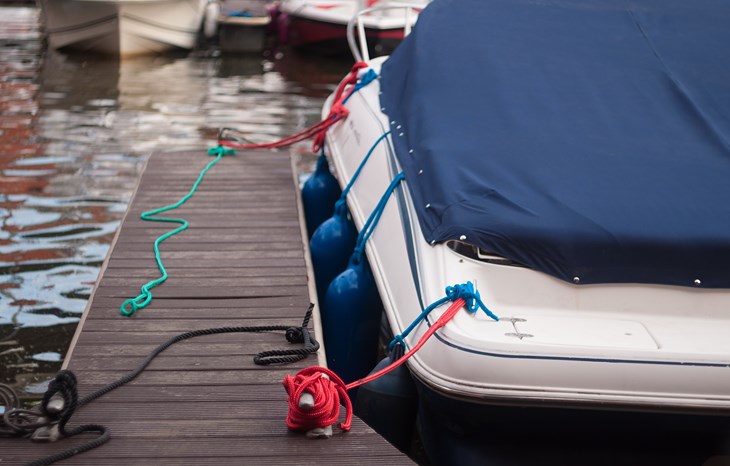 Steiger Motorboot Afgedekt Aangemeerd C. Shutterstock 1054103594